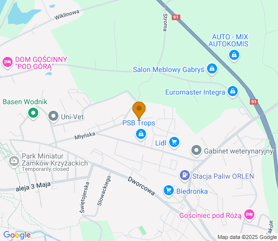 Mapa dojazdu do hurtowni motoryzacyjnej w miejscowości Chełmno