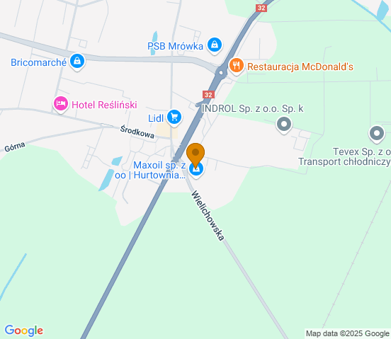 Mapa dojazdu do hurtowni motoryzacyjnej w miejscowości Grodzisk Wielkopolski