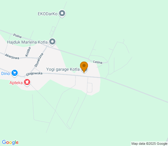 Mapa dojazdu do warsztatu samochodowego w miejscowości Kotla