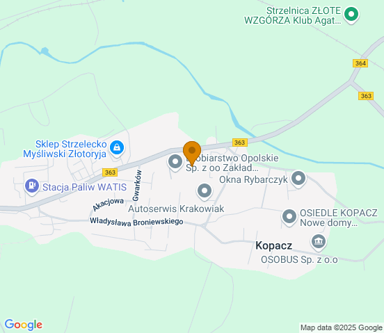 Mapa dojazdu do warsztatu samochodowego w miejscowości Złotoryja