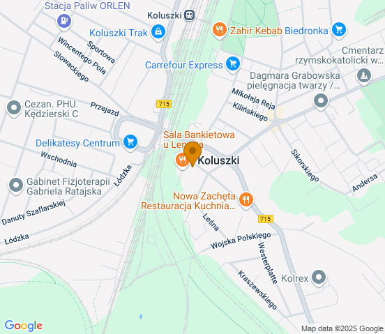 Mapa dojazdu do warsztatu samochodowego w miejscowości Koluszki