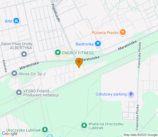 Mapa dojazdu do warsztatu samochodowego w miejscowości Łódź