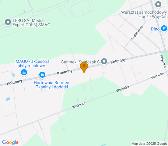 Mapa dojazdu do warsztatu samochodowego w miejscowości Łódź