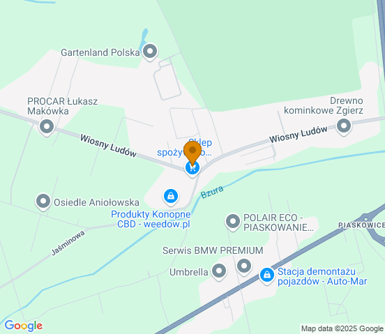 Mapa dojazdu do warsztatu samochodowego w miejscowości Zgierz