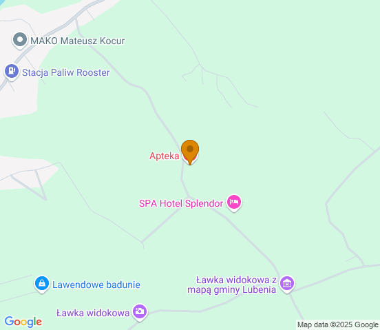 Mapa dojazdu do warsztatu samochodowego w miejscowości Lubenia