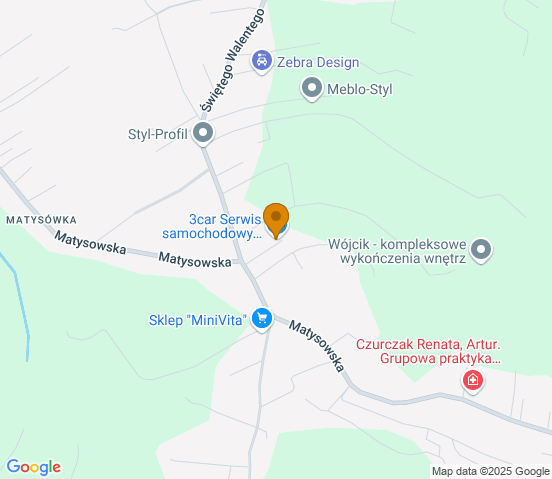 Mapa dojazdu do warsztatu samochodowego w miejscowości Rzeszów