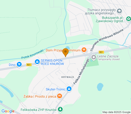 Mapa dojazdu do warsztatu samochodowego w miejscowości Knurów