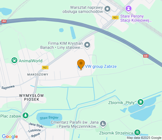 Mapa dojazdu do warsztatu samochodowego w miejscowości Zabrze