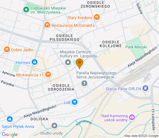 Mapa dojazdu do warsztatu samochodowego w miejscowości Skarżysko-Kamienna